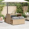 vidaXL Set da Pranzo da Giardino 3 pz con Cuscini Beige in Polyrattan