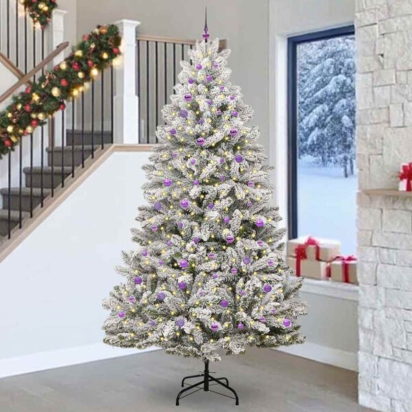 vidaXL Albero di Natale artificiale con 300 LED Verde e Bianco 270 cm