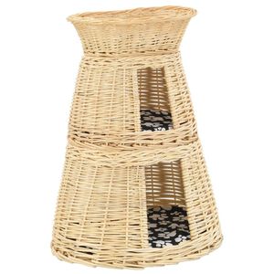 vidaXL Set Ceste per Gatti con Cuscini 3 pz 47x34x60 cm Salice Naturale