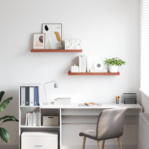 vidaXL Scaffale da parete 2 pcs Rosso 90 x 23,5 x 4 cm