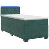 vidaXL Letto con Box Spring, Materasso e LED Verde Scuro 80 x 200 cm