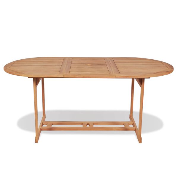 vidaXL Set da Pranzo da Giardino 7pz Sedie Pieghevoli Massello di Teak