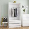 vidaXL Armadio Bianco 100x50x200 cm in Legno Multistrato