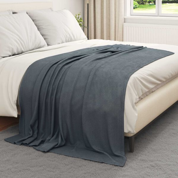 vidaXL Coperte da Pile 24 pcs Grigio scuro 200 x 150 cm Panno