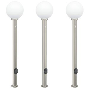 vidaXL Lampioni a dissuasore con sensore e presa 3 pz 120 cm IP44