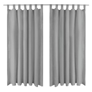 vidaXL 2 Pz Tende in Micro Raso con Passanti 140x225 cm Grigie