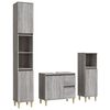 vidaXL Set Mobili da Bagno 3 pz Grigio Sonoma in Legno Multistrato