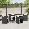 vidaXL Set da Pranzo per Giardino 5 pcs Nero polyrattan