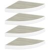 vidaXL Mensole Angolari 4 pz Rovere e Bianco 35x35x3,8 cm in MDF