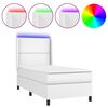vidaXL Giroletto Molle con Materasso e LED Bianco 100x200cm Similpelle