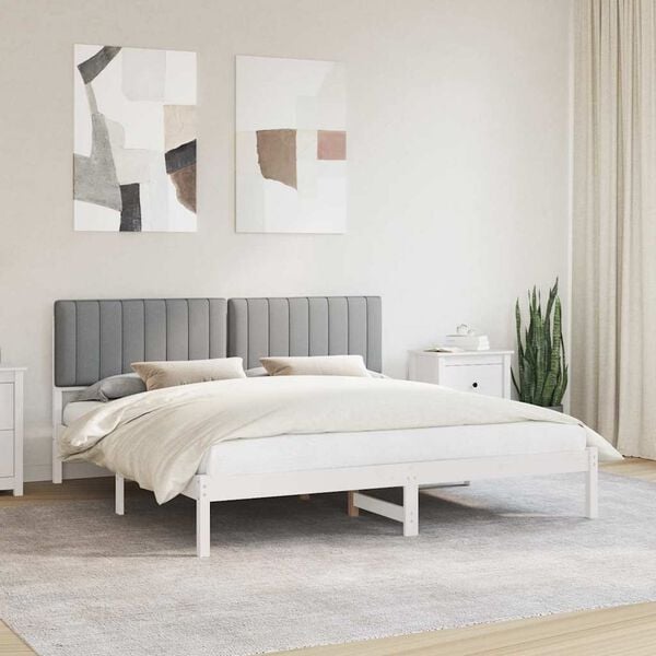 vidaXL Letto con Testiera Rivestita Grigio chiaro 180 x 200 cm