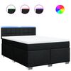 vidaXL Giroletto a Molle con Materasso Nero 140x190 cm in Tessuto