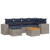 vidaXL Set Divani da Giardino 7 pz con Cuscini Grigio in Polyrattan