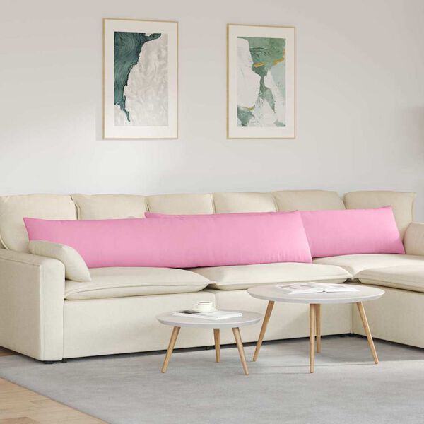 vidaXL Cuscini da Divano 2 pcs Rosa 200 x 40 cm Tessuto
