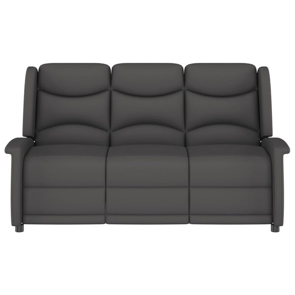 vidaXL Divano Massaggiante Reclinabile 3 Posti Grigio Scuro Microfibra