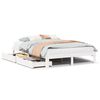 vidaXL Giroletto con Cassetti Bianco 135x190 cm Legno Massello di Pino