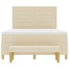vidaXL Letto a molle con materasso Crema 140 x 200 cm Tessuto