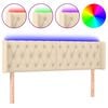 vidaXL Testiera a LED Crema 163x16x78/88 cm in Tessuto