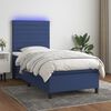 vidaXL Letto a Molle con Materasso e LED Blu 100x200cm in Tessuto