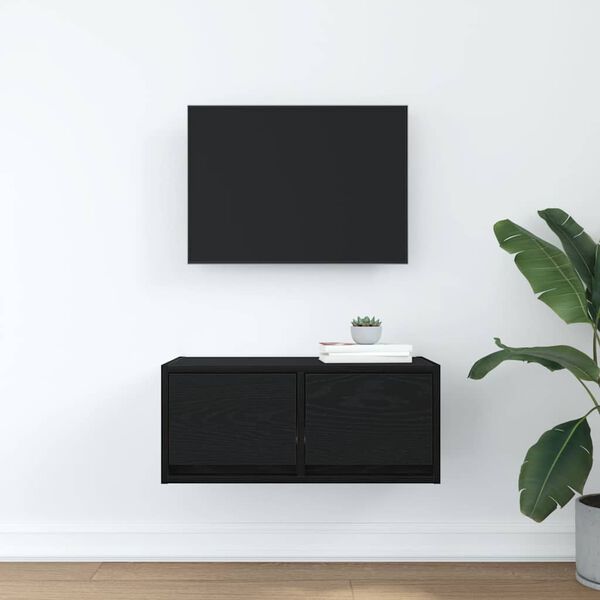 vidaXL Mobile Porta TV Rovere Nero 60x31x25,5 cm in Legno Multistrato