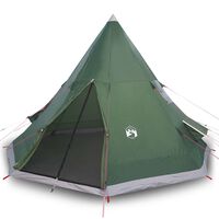 vidaXL Tenda da Campeggio 4 Persone Verde 367x367x259 cm Taffetà 185T