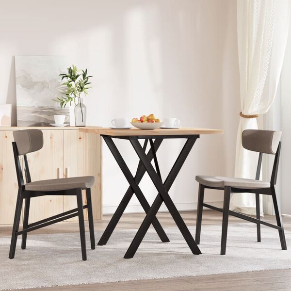 vidaXL Tavolo da Pranzo Telaio a X 70x70x75,5 cm Legno Pino e Acciaio