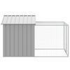vidaXL Gabbia per polli con recinto grigio chiaro 117x201x123 cm in acciaio zincato