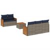 vidaXL Set Divani da Giardino 6 pz con Cuscini Grigio in Polyrattan