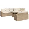 vidaXL Set Divano da Giardino 9 pz con Cuscini Beige in Polyrattan