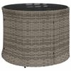 vidaXL Divano Giardino Tavolo Cuscini Semicircolare Grigio Polyrattan