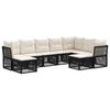 vidaXL Set Divano da Giardino 9 pz Nero polyrattan