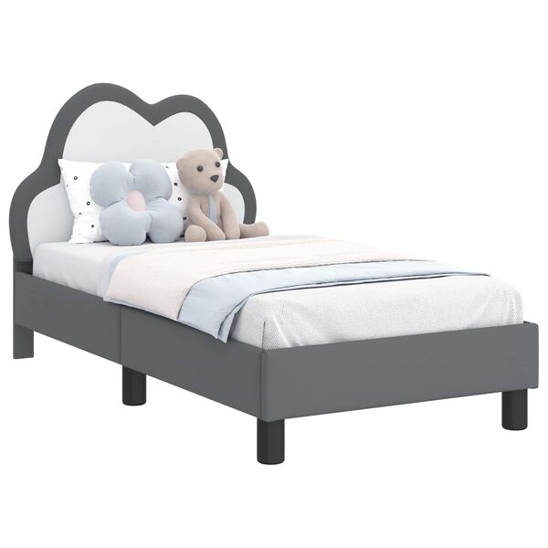 vidaXL Struttura letto per bambini con testata Grigio chiaro PU