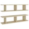 vidaXL Mensole a Parete 2pz Rovere Sonoma 90x18x20cm Legno Multistrato