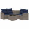 vidaXL Set di divani 6 pz Grigio e Blu Navy Rattan sintetico e Acciaio