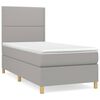 vidaXL Giroletto a Molle con Materasso Grigio Chiaro 90x200 cm Tessuto