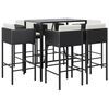 vidaXL Set Bar da Giardino 7 pz con Cuscini in Polyrattan Nero