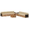 vidaXL Set di divani da esterno 9 pcs Naturale e Beige Poliestere