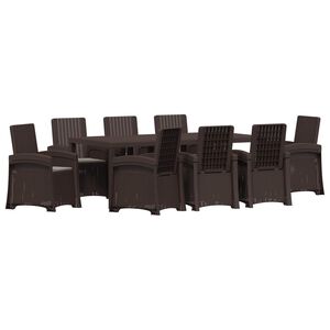 vidaXL Set da Pranzo per Giardino 9 pz Marrone e Grigio Chiaro PP