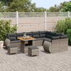 vidaXL Set Divano da Giardino 12 pcs Grigio polyrattan