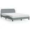 vidaXL Letto con Materasso Dover Grigio Chiaro 120x200cm Tessuto