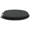 vidaXL Sedile del WC 2 pcs Nero 44 x 38 cm Pannello MDF