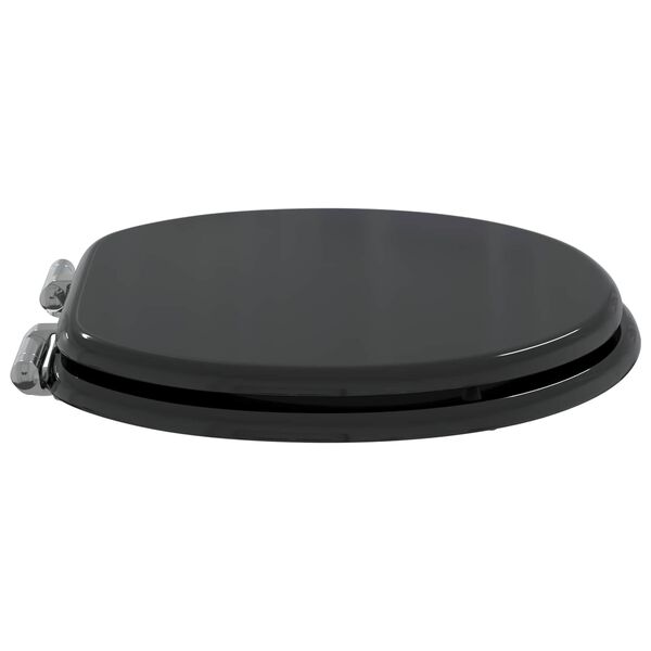 vidaXL Sedile del WC 2 pcs Nero 44 x 38 cm Pannello MDF