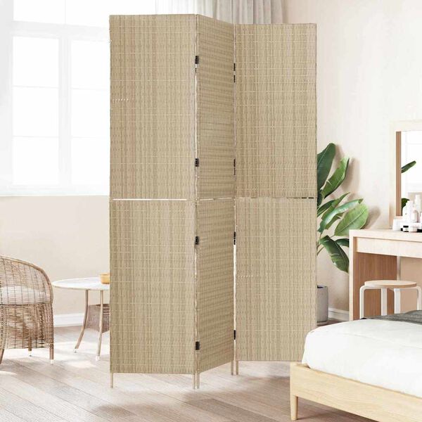 vidaXL Divider per stanze Beige 146 x 200 cm polyrattan