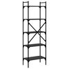 vidaXL Libreria Nera 5 Ripiani 56x31,5x174 cm Legno Multistrato