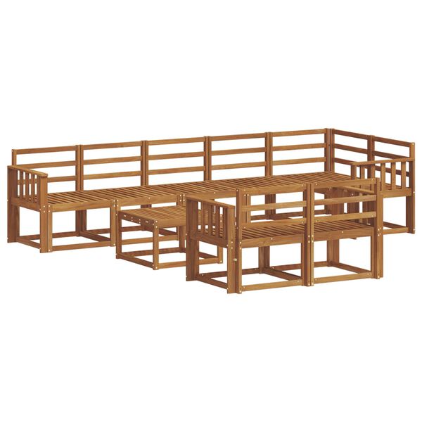vidaXL Set di divani da esterno 9 pcs Naturale