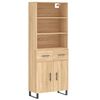 vidaXL Credenza Rovere Sonoma 69,5x34x180 cm in Legno Multistrato