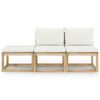 vidaXL Set Salotto da Giardino 3 pz con Cuscini Crema