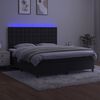 vidaXL Letto a Molle con Materasso e LED Nero 160x200 cm in Velluto