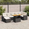 vidaXL Set Divani da Giardino con Cuscini 8 pz Nero in Polyrattan