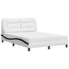 vidaXL Letto con Materasso Hvar Bianco e Nero 140x200 cm in Similpelle